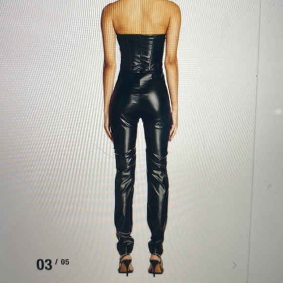 I. AM. GIA. Black faux leather catsuit Medium unworn - Picture 2 of 8